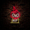 Burning Skull On Tombstone Neon Sign - Reels Custom