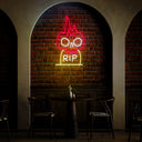 Burning Skull On Tombstone Neon Sign - Reels Custom