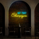 But First Champagne Neon Sign - Reels Custom