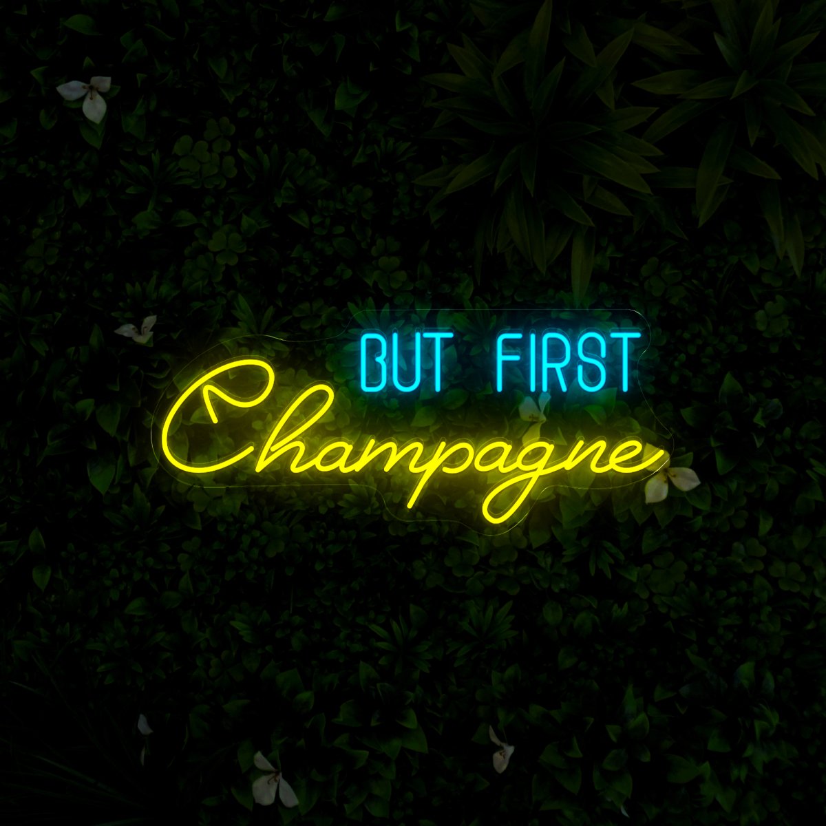 But First Champagne Neon Sign - Reels Custom