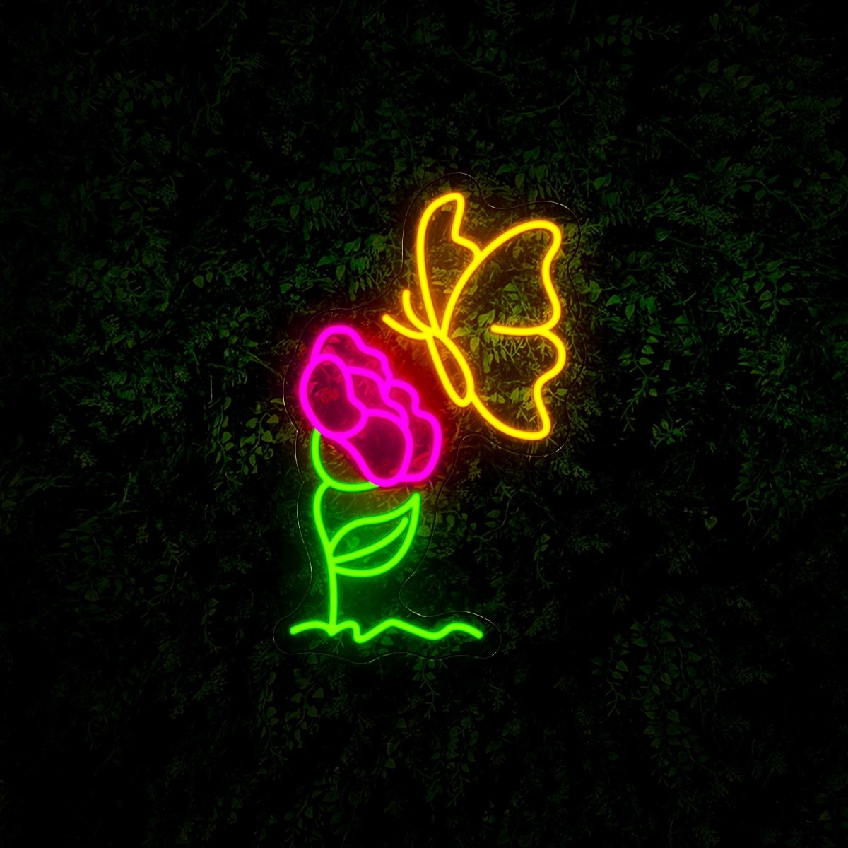 Butterfly And Flower Led Neon Sign - Reels Custom