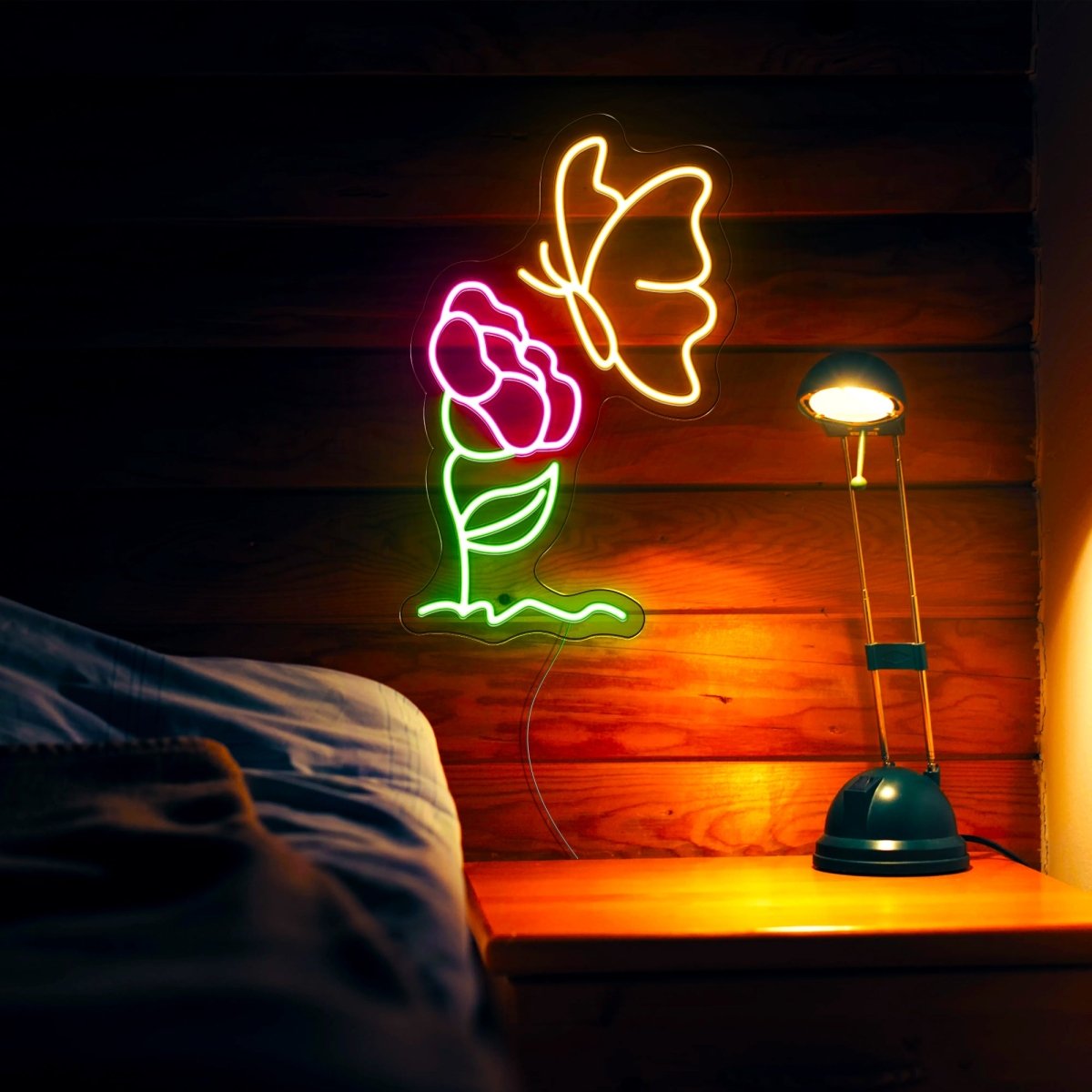Butterfly And Flower Led Neon Sign - Reels Custom