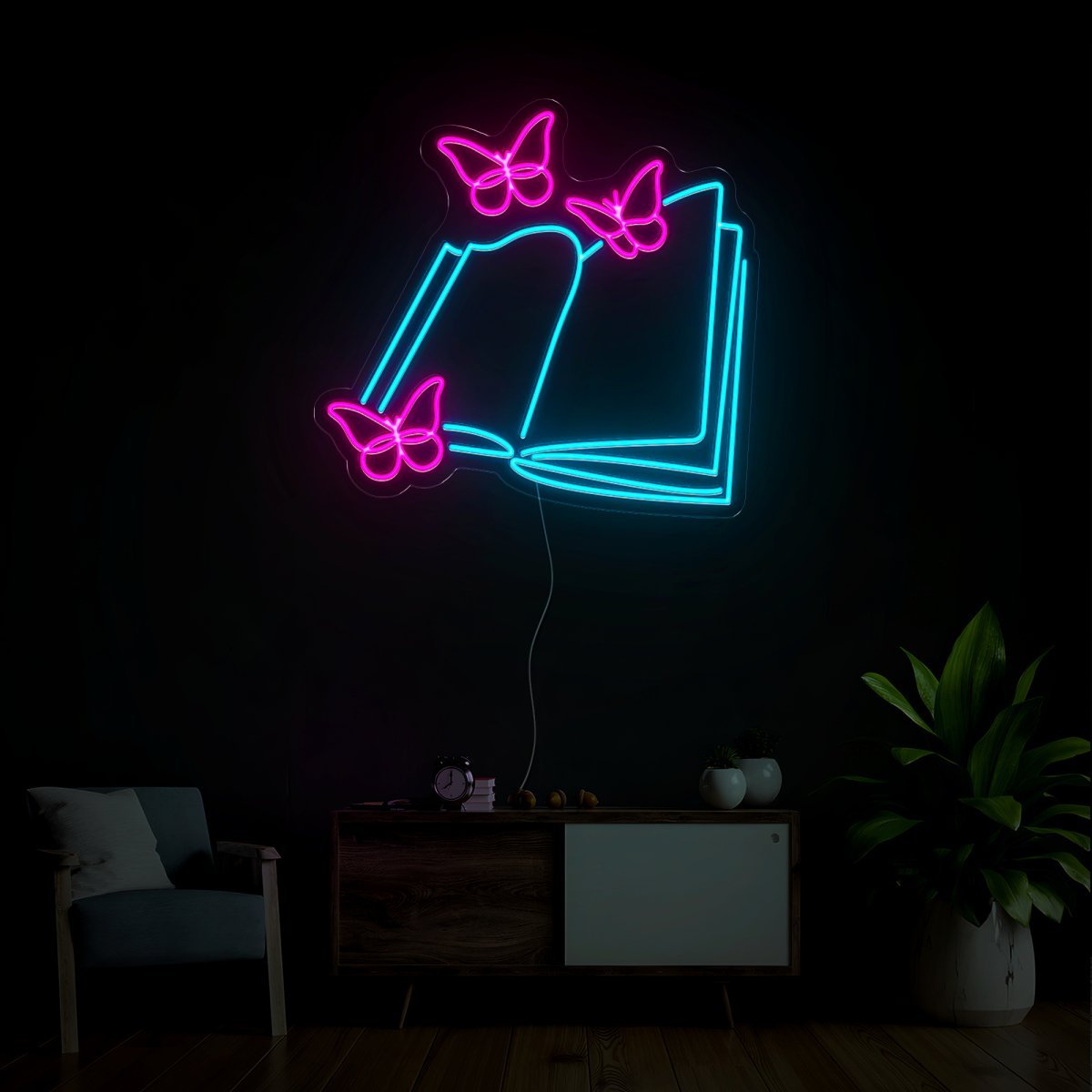 Butterfly Book Neon Sign - Reels Custom