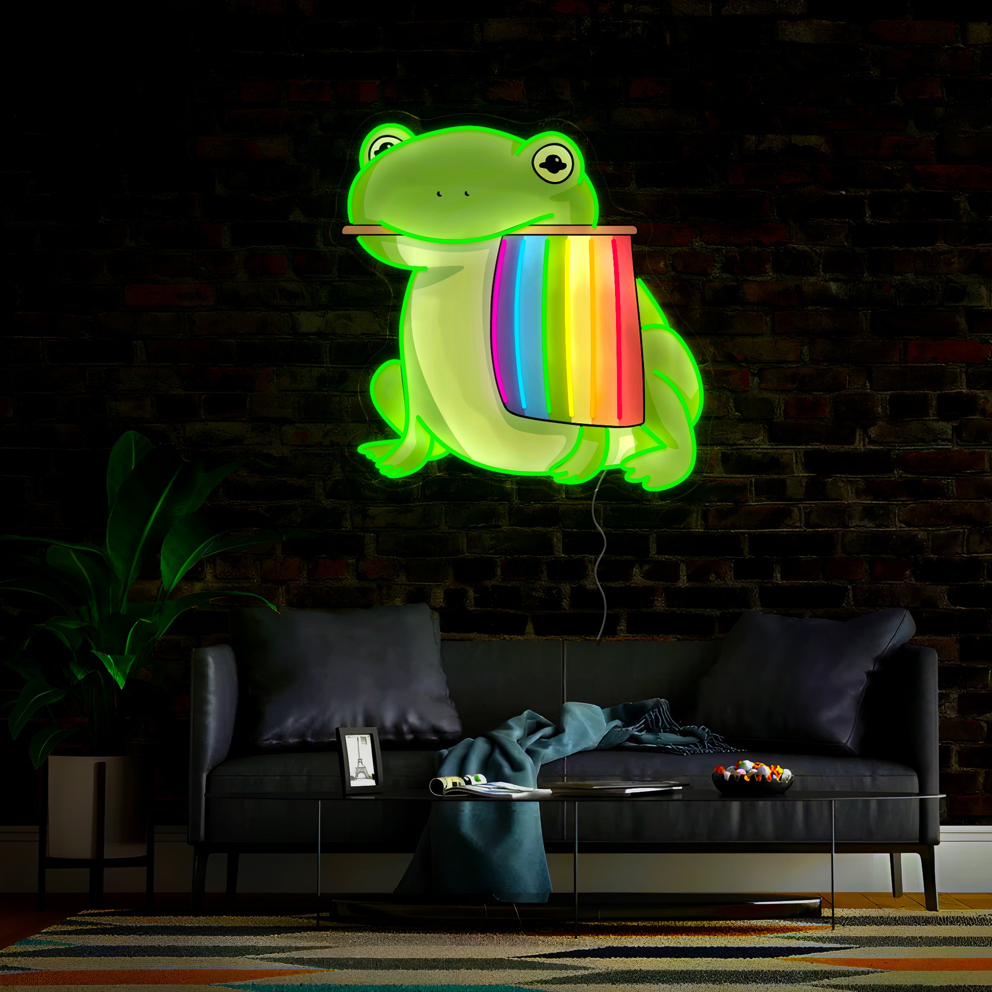 Pride Frogs Flag Artwork Led Neon Sign