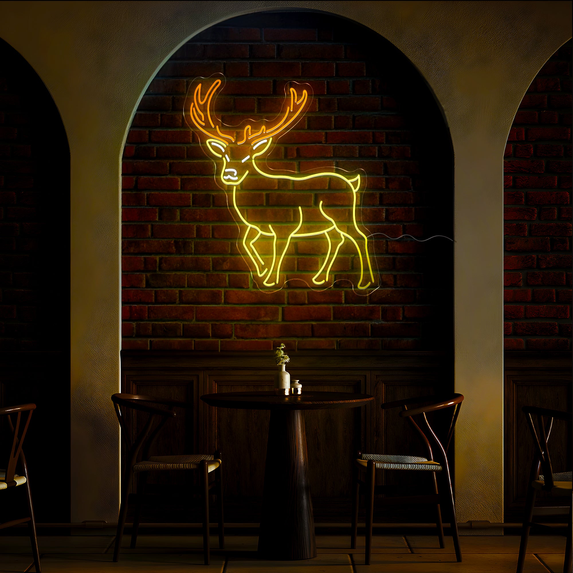 A Colorful image of a deer Led Neon Sign