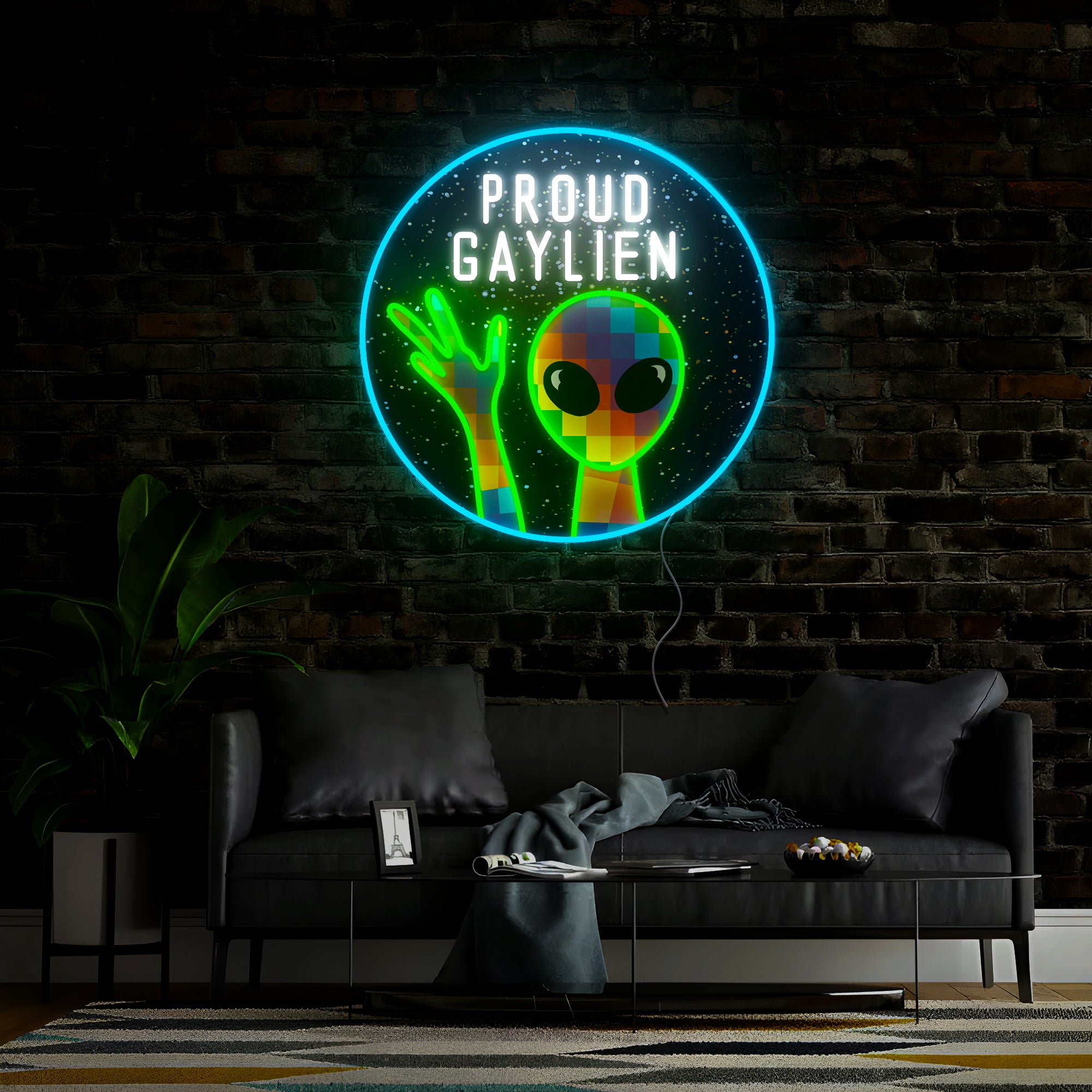 Pround Gaylien Pride Month Artwork Neon Sign