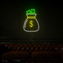 Cash Bag Neon Sign - Reels Custom
