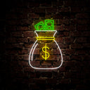 Cash Bag Neon Sign - Reels Custom