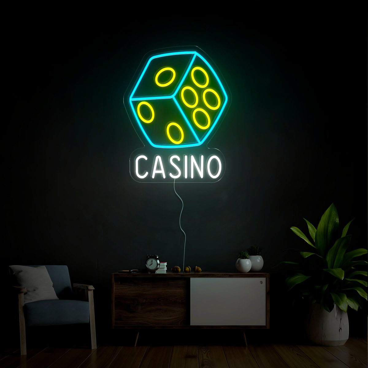 Casino Dice Game Neon Sign - Reels Custom
