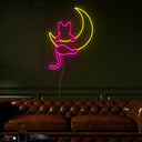 Cat And Moon Anime Led Neon Sign - Reels Custom