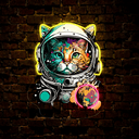 Cat Astronaut Artwork Neon Sign - Reels Custom
