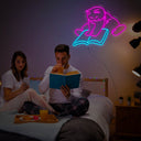 Cat Reading Book Neon Sign - Reels Custom