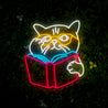 Cat Reading Book Neon Sign - Reels Custom