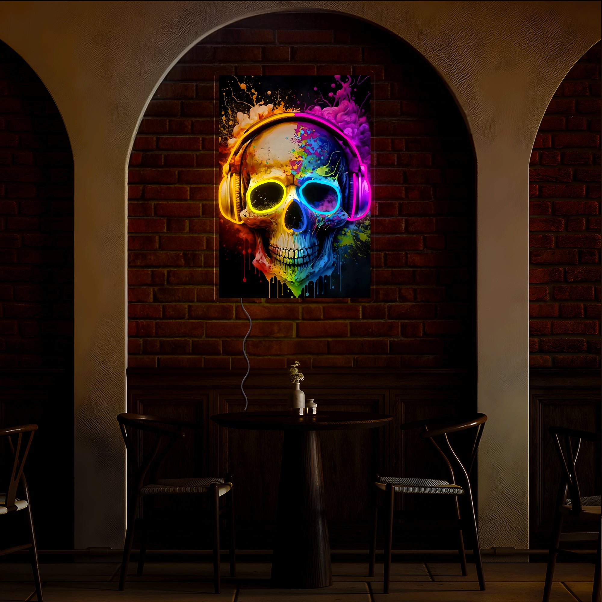 Skull Headphone Artwork Led Neon Sign