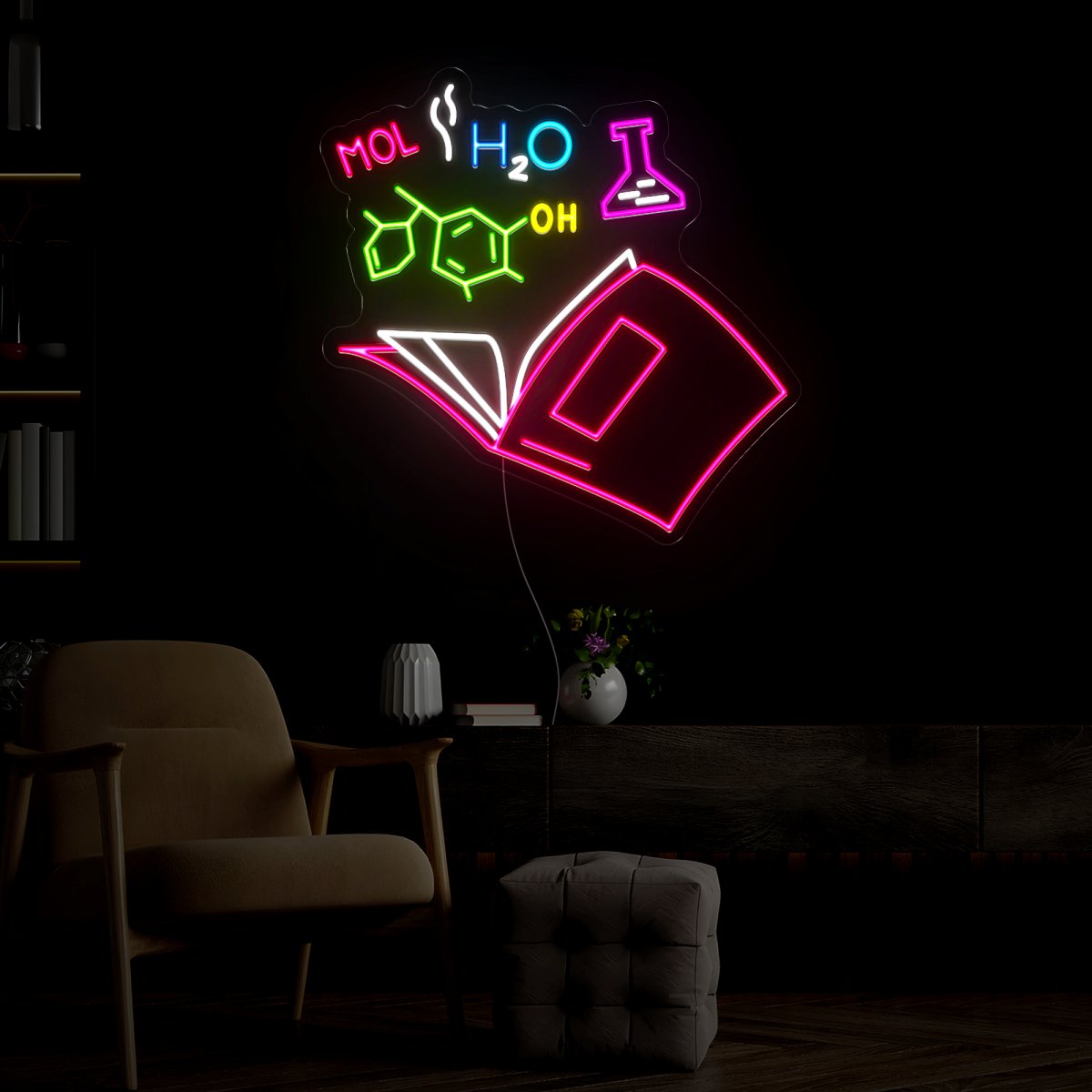 Chemistry Book Led Neon Sign - Reels Custom