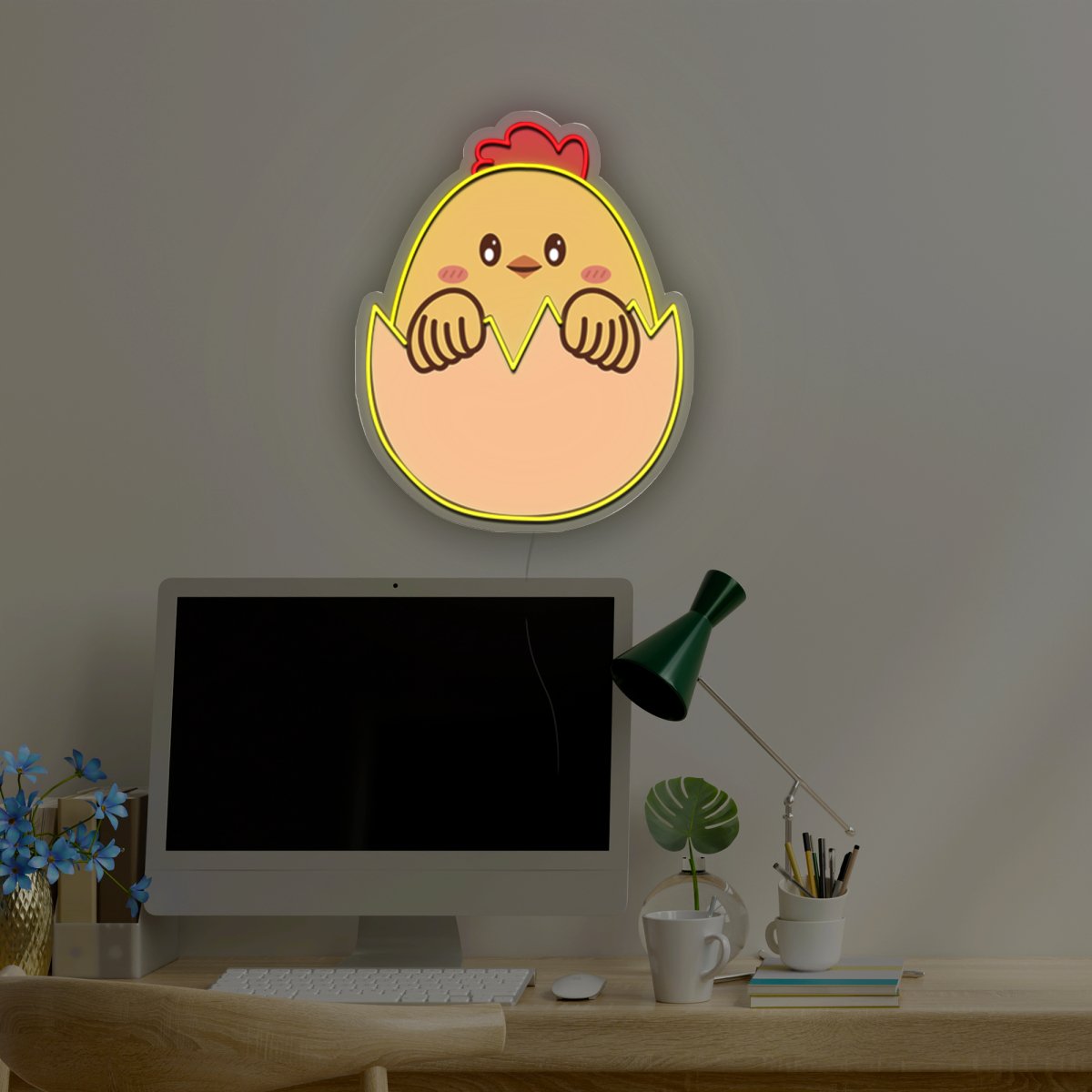 Chicken Artwork Led Neon Sign - Reels Custom