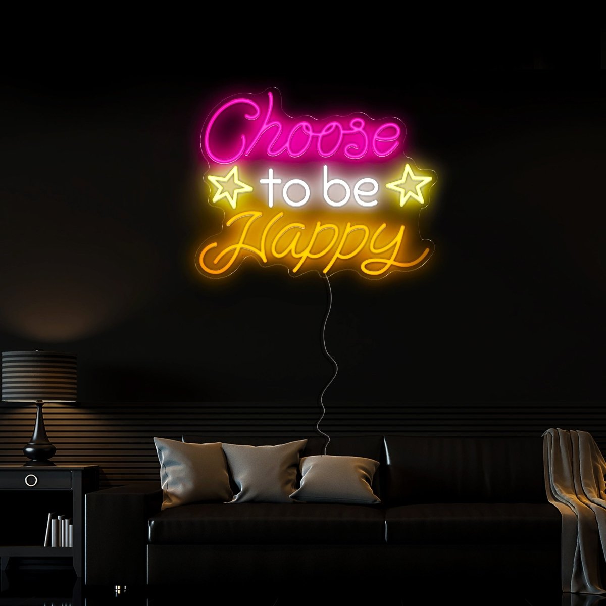 Choose To Be Happy Neon Sign - Reels Custom