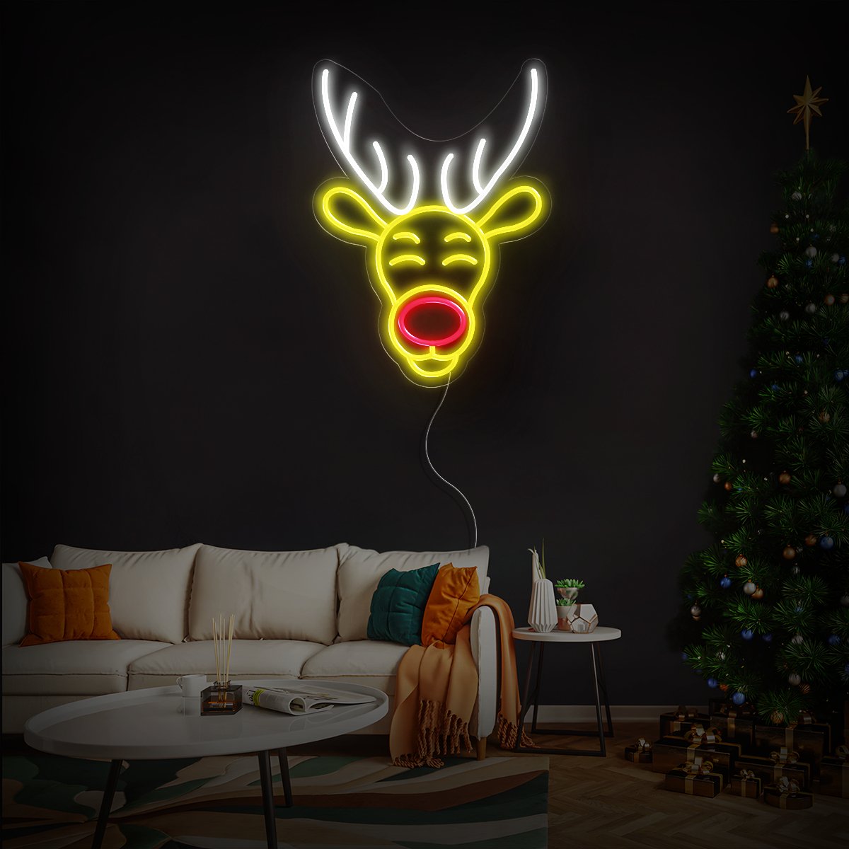 Christmas Antelope Head Christmas Led Neon Sign - Reels Custom