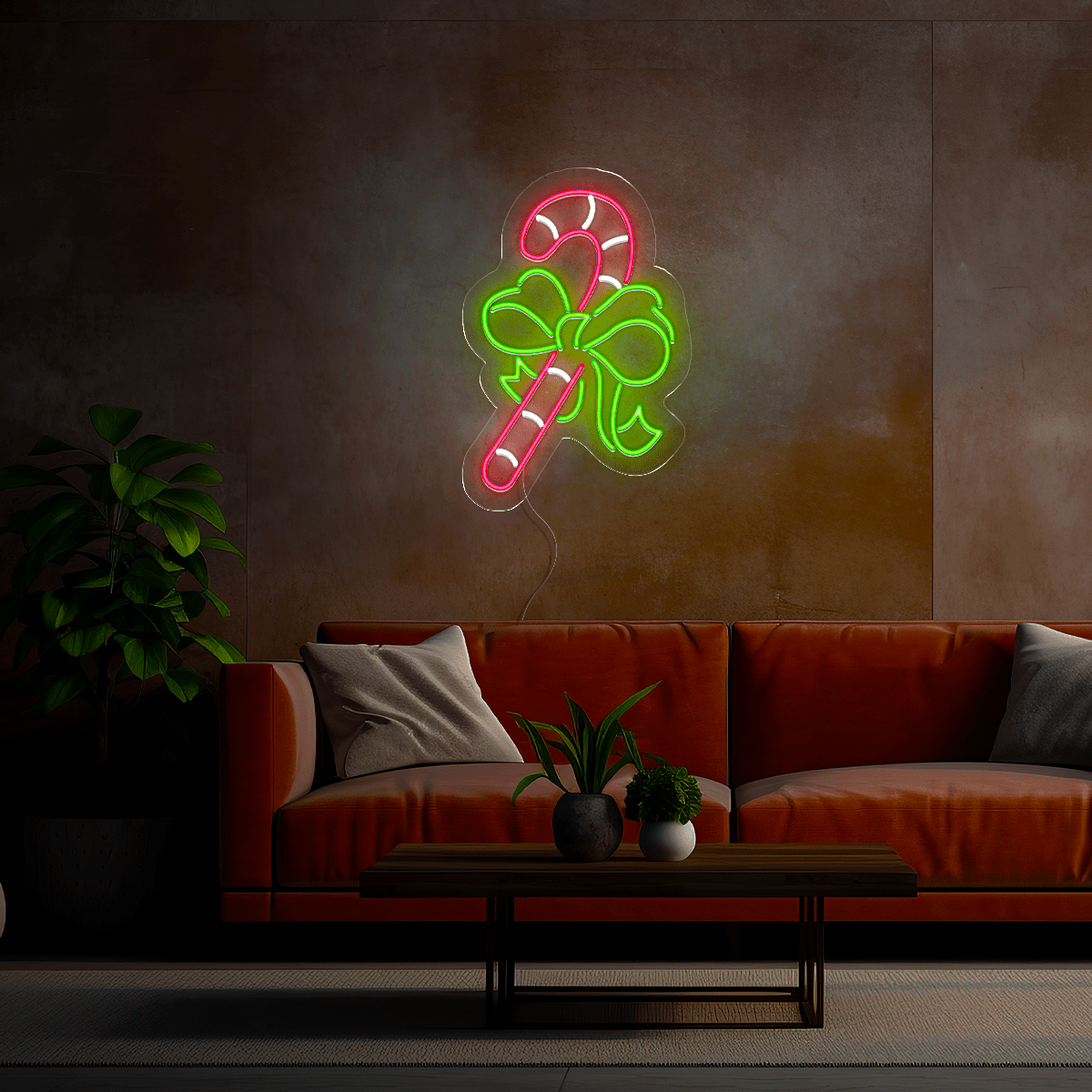 Christmas Candy Cane Led Neon Sign - Reels Custom