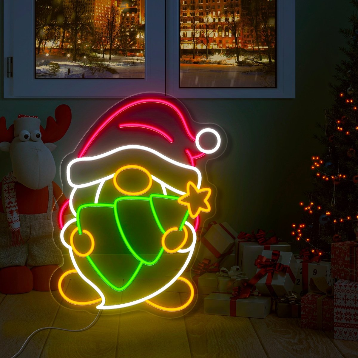 Christmas Gnome Neon Sign - Reels Custom
