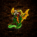Christmas Santa claus on a flying dragon carrying christmas gifts Artwork Led Neon Sign - Reels Custom