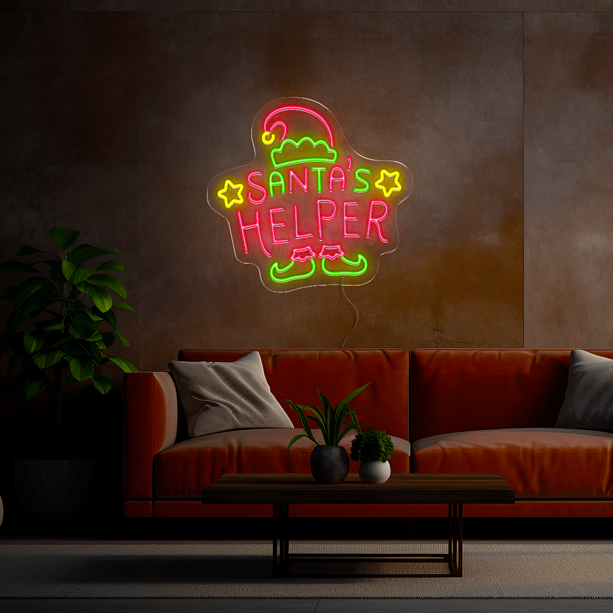 Christmas Santa's Helper Led Noen Sign - Reels Custom
