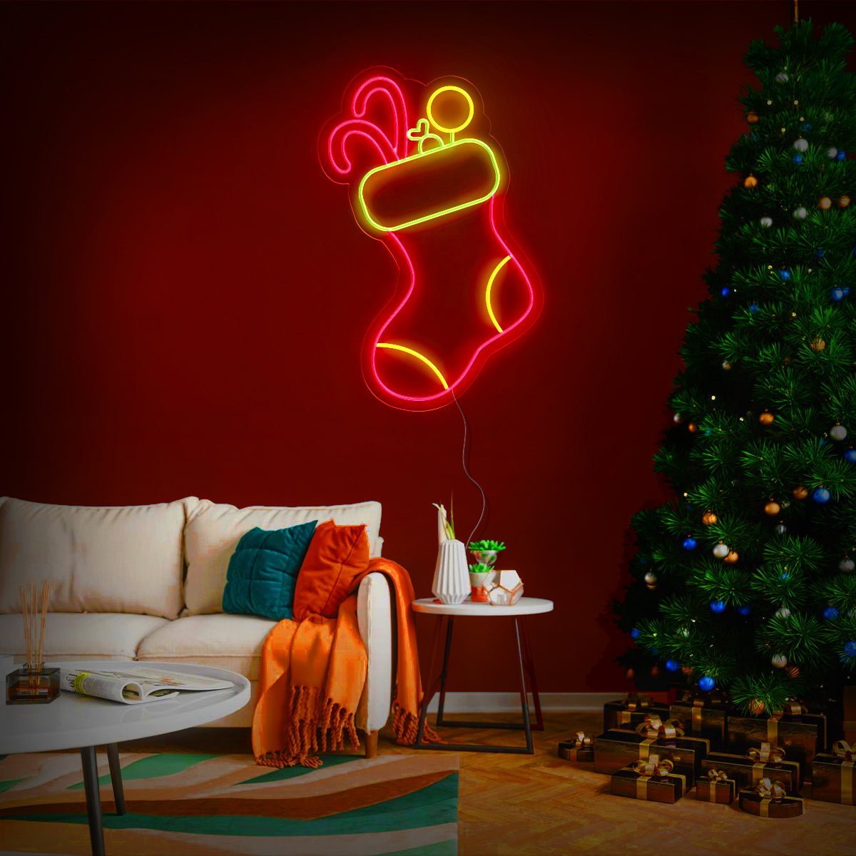 Christmas Stocking Led Neon Sign - Reels Custom