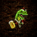 Christmas T - rex Santa claus Dinosaur bringing a glass of Beer and Partying Artwork Led Neon Sign - Reels Custom