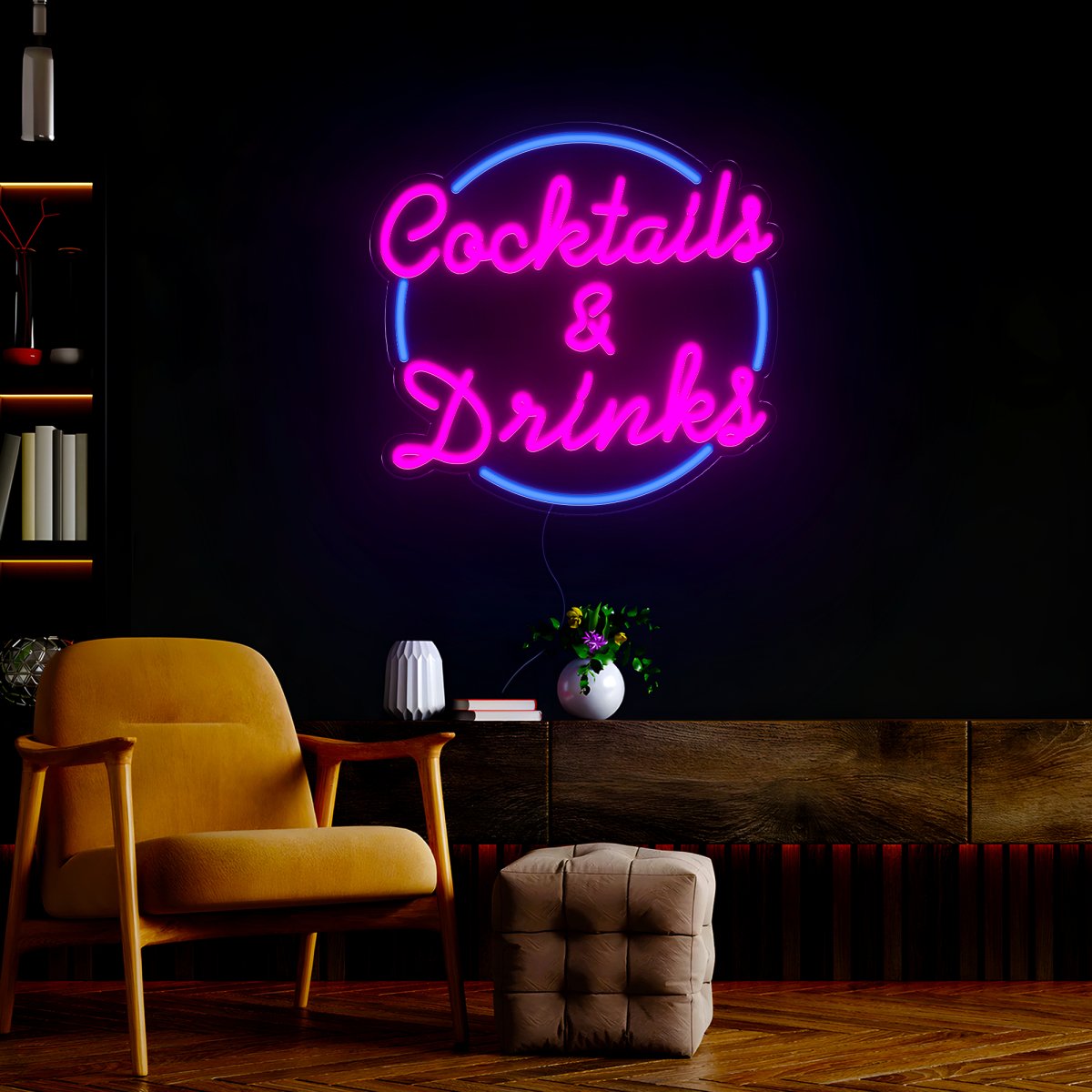 Cocktails & Drinks Bar Restaurant Led Neon Sign - Reels Custom