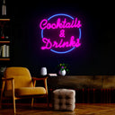 Cocktails & Drinks Bar Restaurant Led Neon Sign - Reels Custom