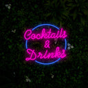 Cocktails & Drinks Bar Restaurant Led Neon Sign - Reels Custom