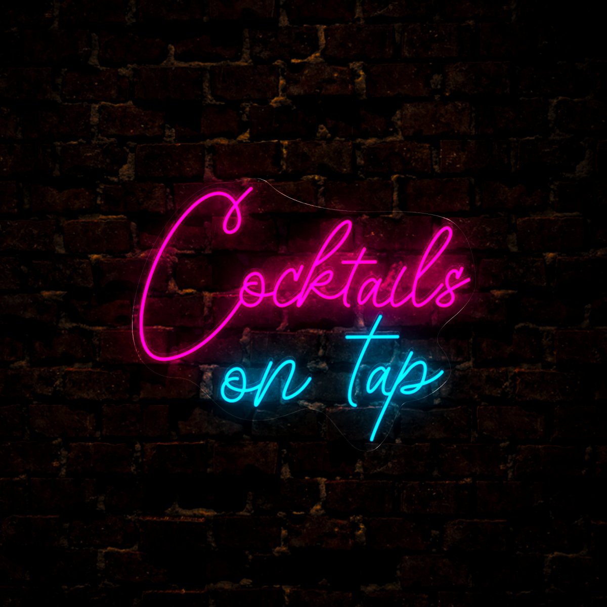 Cocktails On Tap Neon Sign - Reels Custom