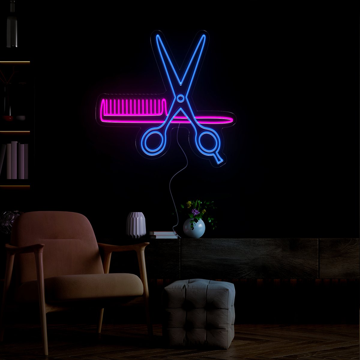 Combs and Clippers Led Neon Sign - Reels Custom