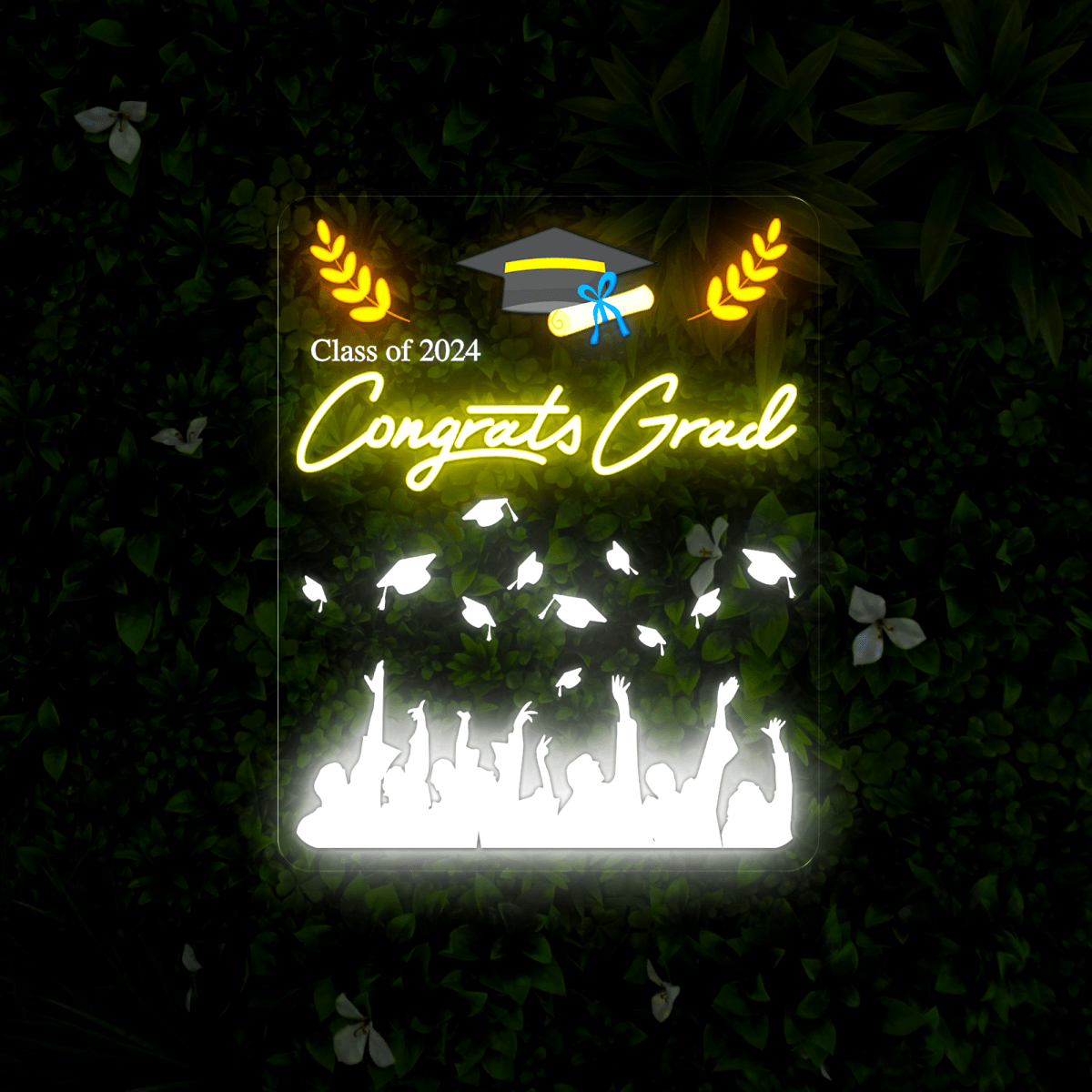 Congrats Grad 2024 Artwork Neon Sign - Reels Custom
