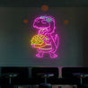 Cool Dinosaur and Hamburger Neon Sign - Reels Custom