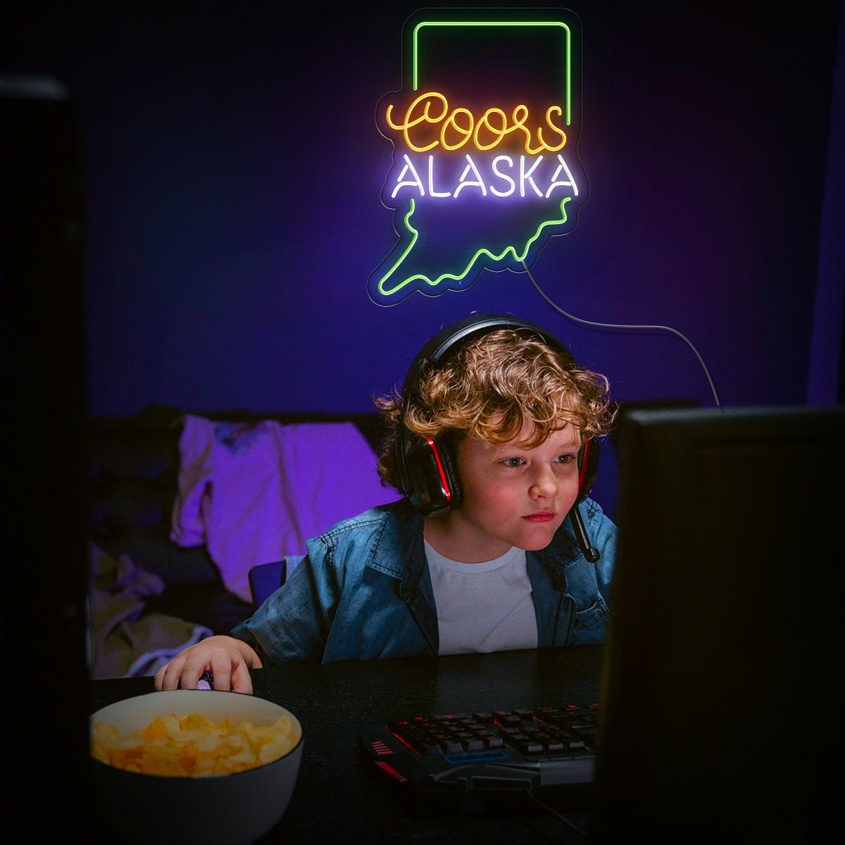 Coors American Alaska Maps Neon Sign - Reels Custom