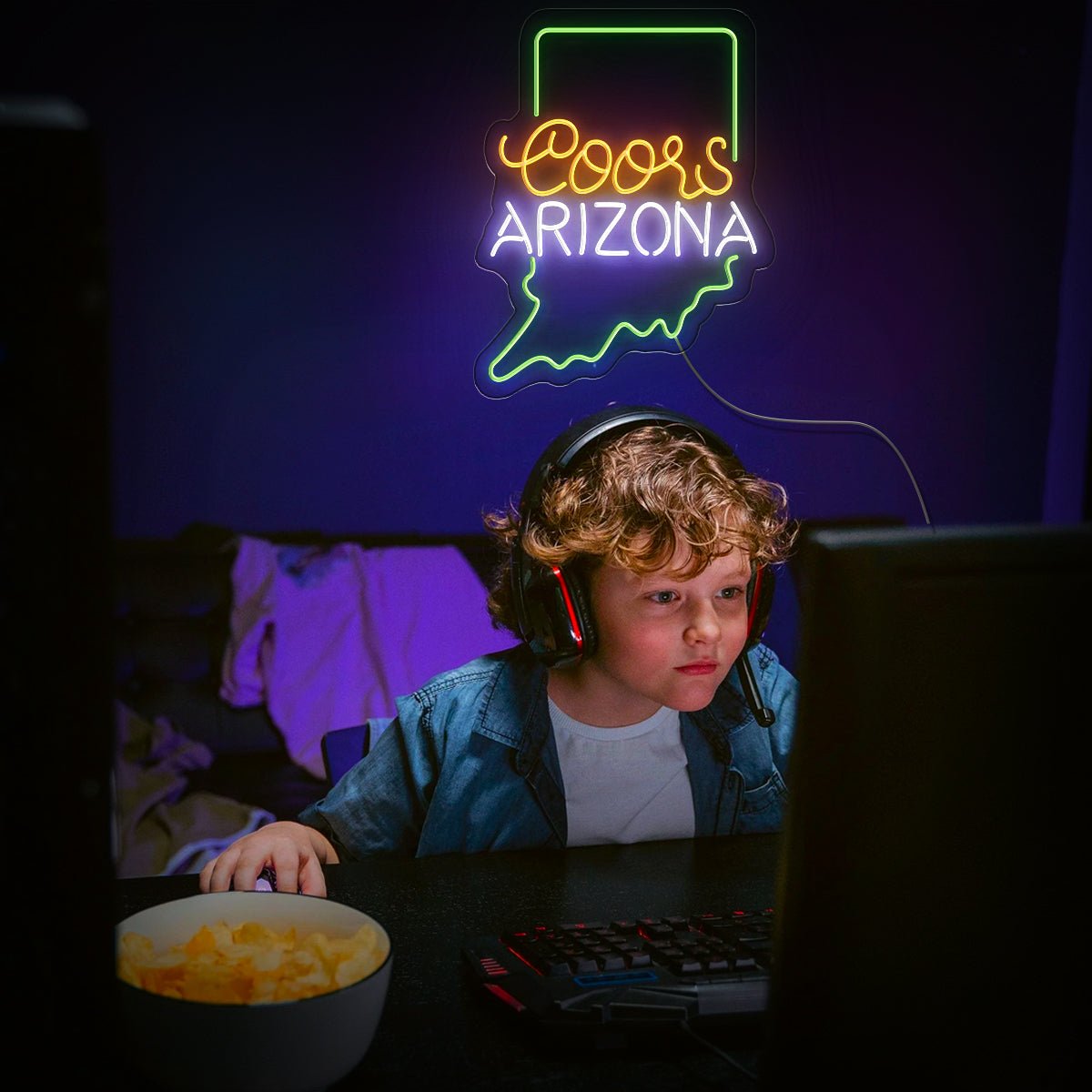 Coors American Arizona Maps Neon Sign - Reels Custom