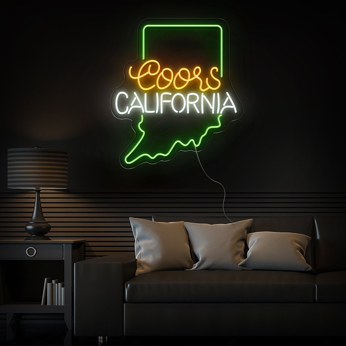 Coors American California Maps Neon Sign - Reels Custom