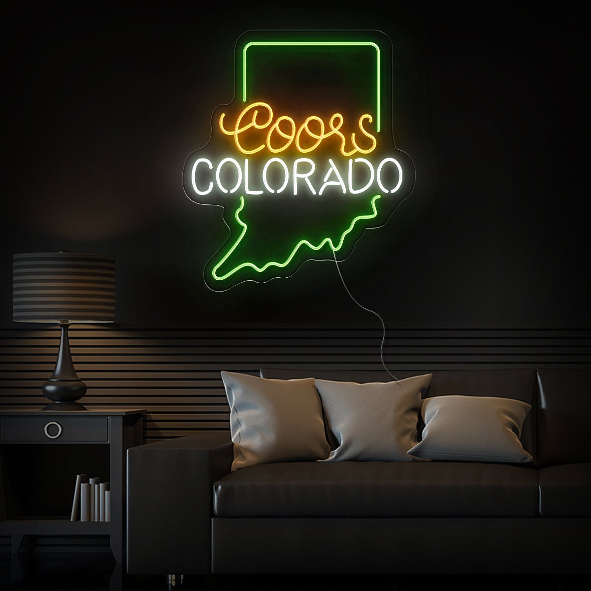 Coors American Colorado Maps Neon Sign - Reels Custom