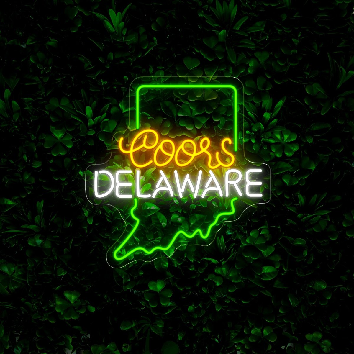 Coors American Delaware Maps Neon Sign - Reels Custom