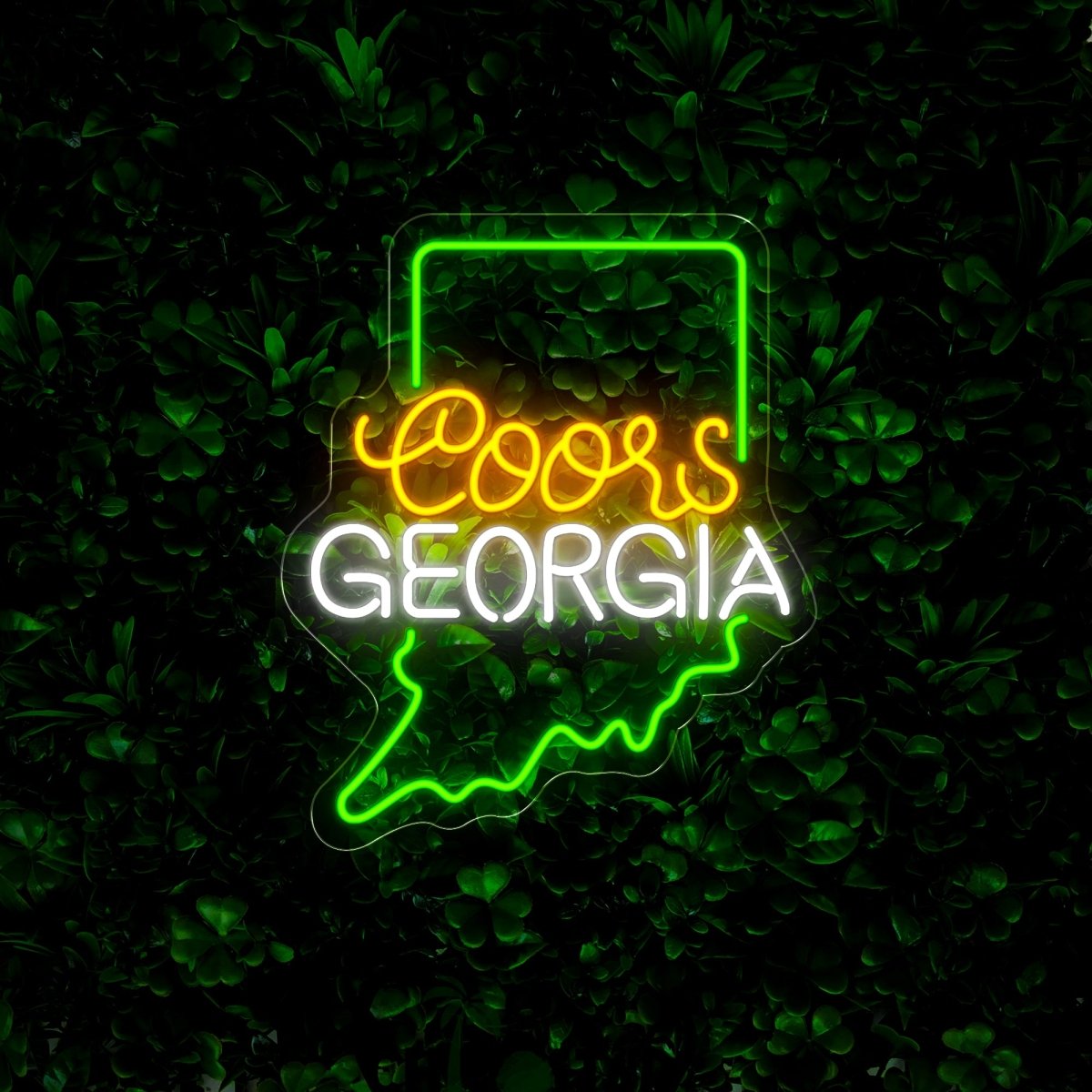 Coors American Georgia Maps Neon Sign - Reels Custom