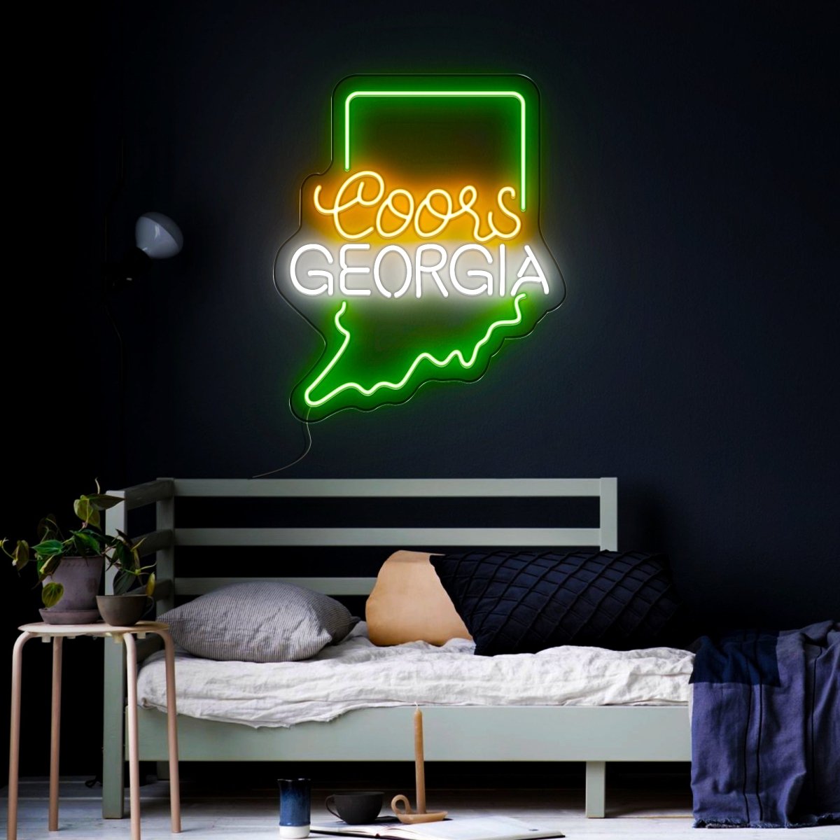 Coors American Georgia Maps Neon Sign - Reels Custom