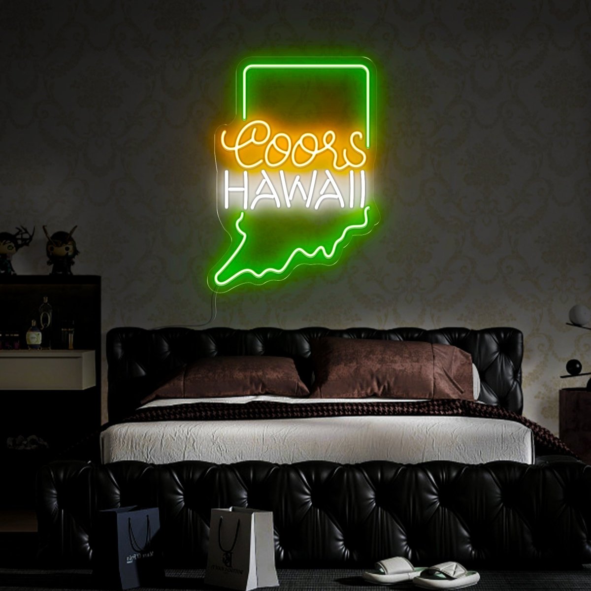 Coors American Hawaii Maps Neon Sign - Reels Custom