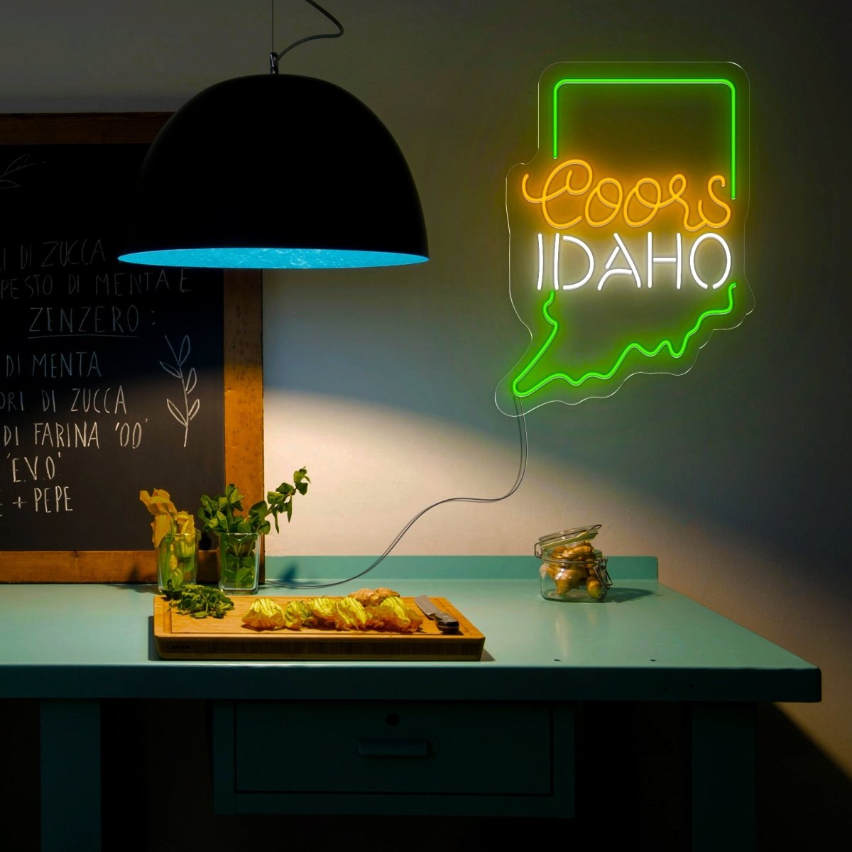 Coors American Idaho Maps Neon Sign - Reels Custom