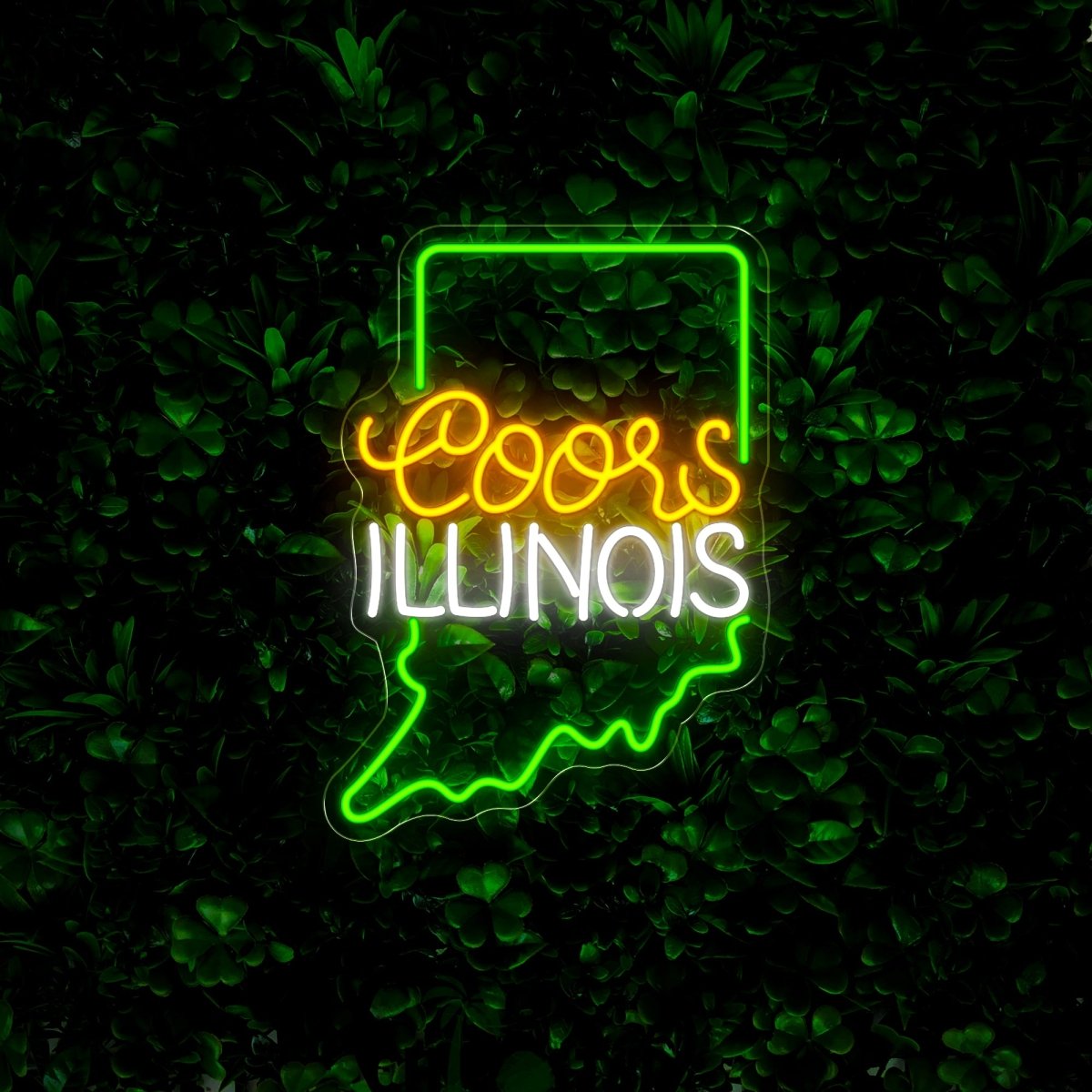 Coors American Illinois Maps Neon Sign - Reels Custom