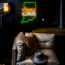 Coors American Illinois Maps Neon Sign - Reels Custom