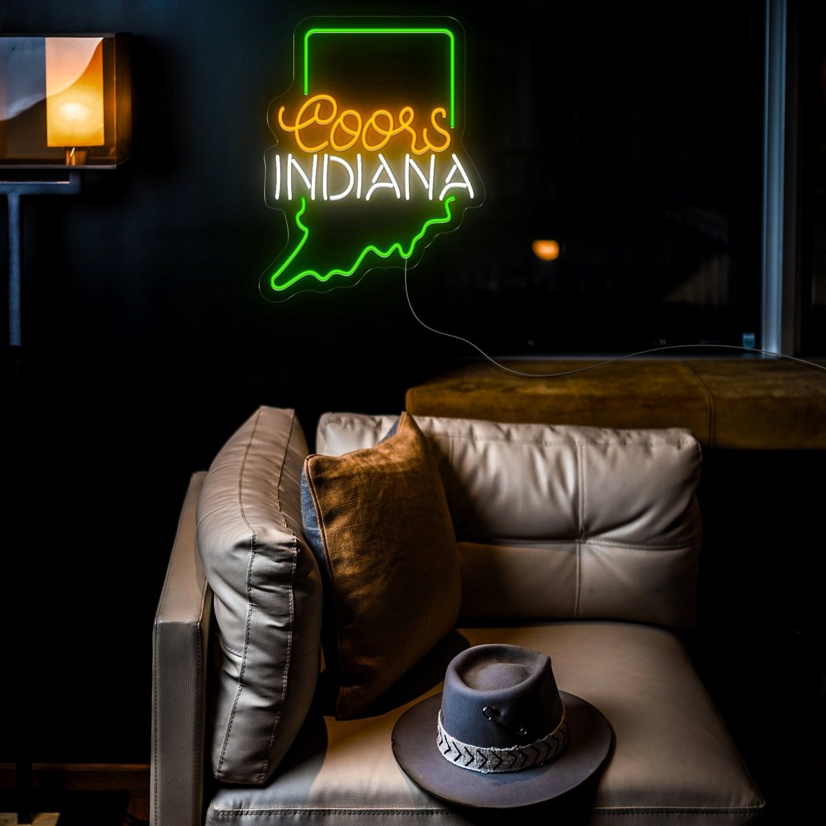 Coors American Indiana Maps Neon Sign - Reels Custom