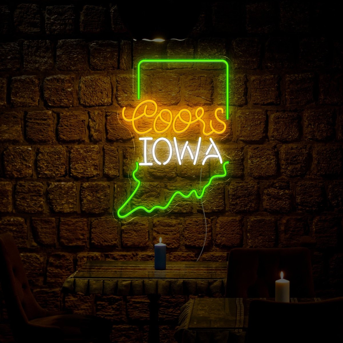 Coors American Iowa Maps Neon Sign - Reels Custom