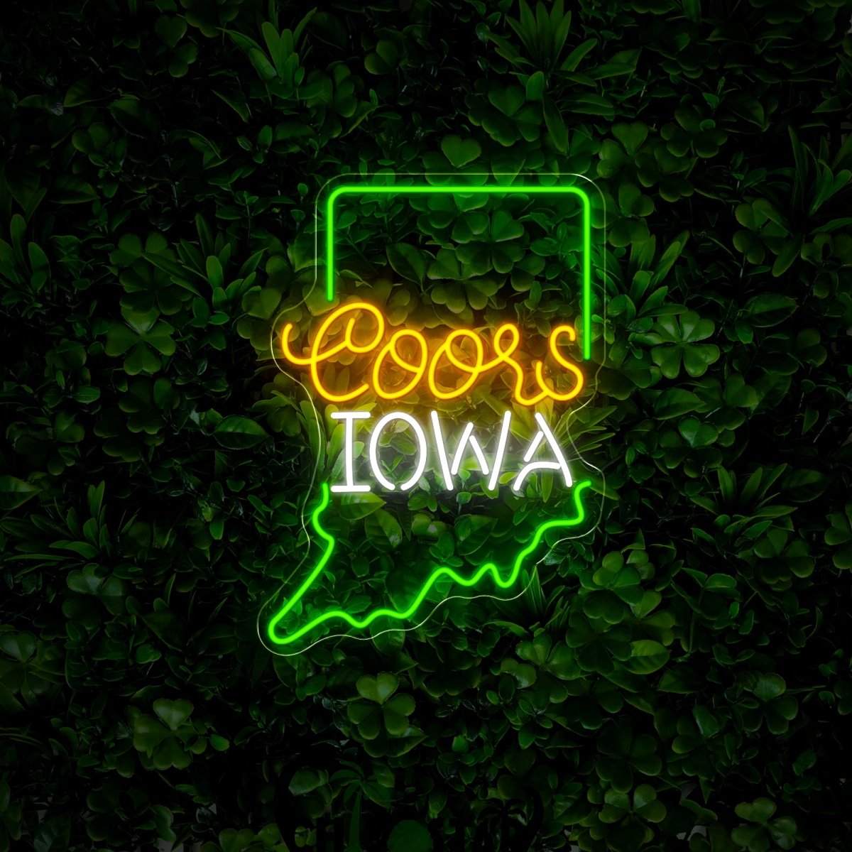 Coors American Iowa Maps Neon Sign - Reels Custom
