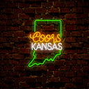 Coors American Kansas Maps Neon Sign - Reels Custom